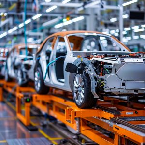 robotic arms assembling cars hightech factory advanced automation modern manufacturing